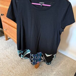 Express Black and Multicolor Blouse